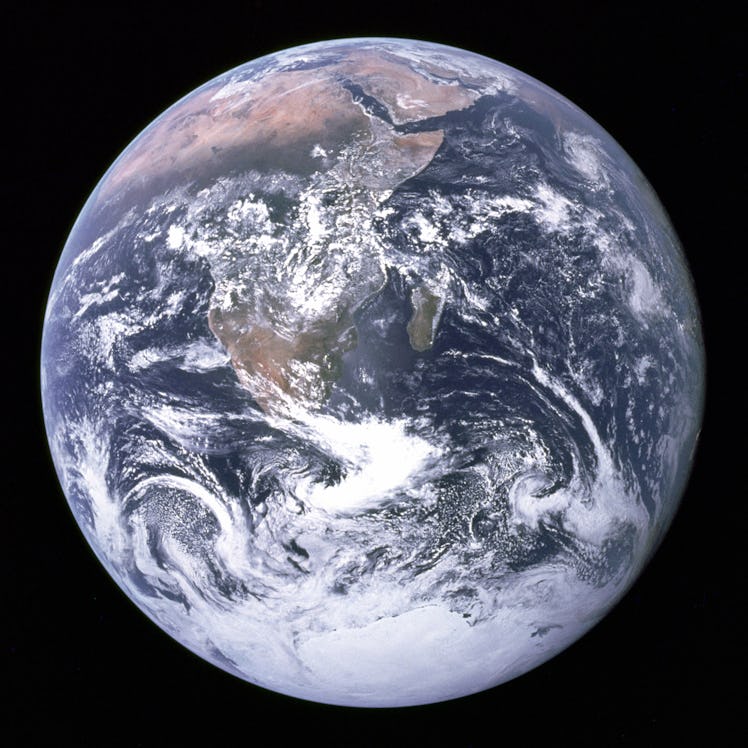 "The Blue Marble" is a famous photograph of the Earth taken on December 7, 1972, by the crew of the ...