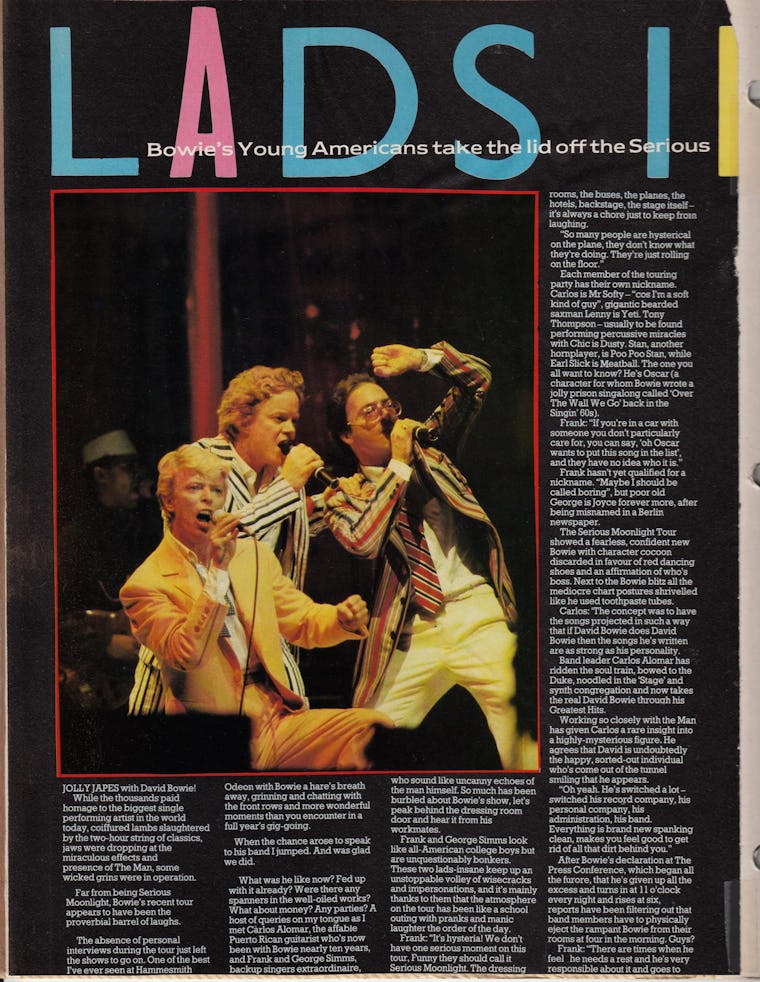 David Bowie's BackUp Singer We Were on a Yacht with the 'Mad Max' Models