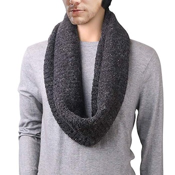 DELUXSEY Mens Long Chunky Infinity Scarf