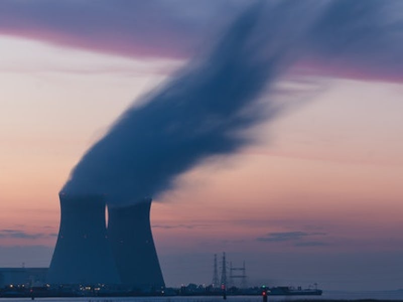 A radioactive cloud with the sunset in the background