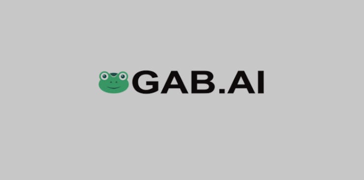 gab.ai logo with the words gab.ai and a frog