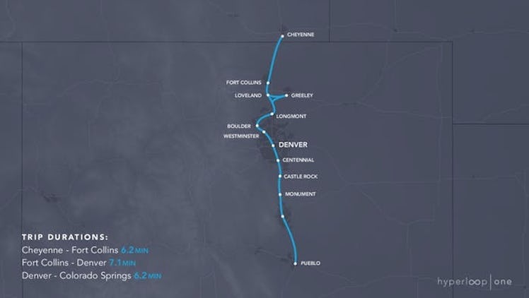 Cheyenne to Pueblo hyperloop