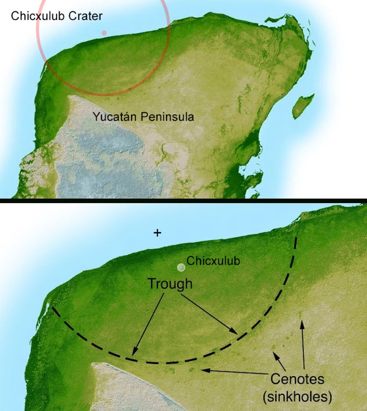 The Chicxulub crater.