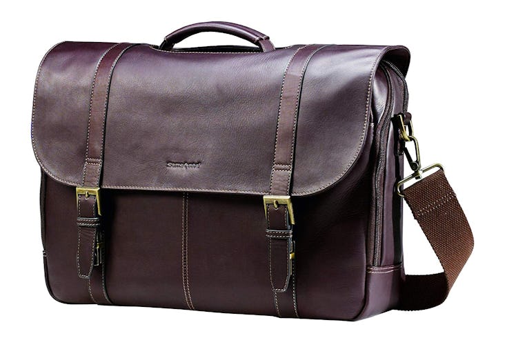 Samsonite Colombian Leather Flap-Over Messenger Bag, Brown