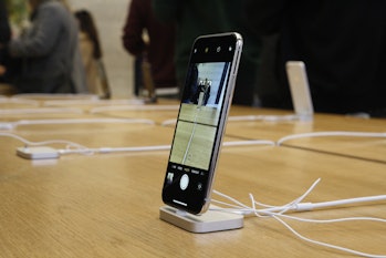 The Apple iPhone X on display.