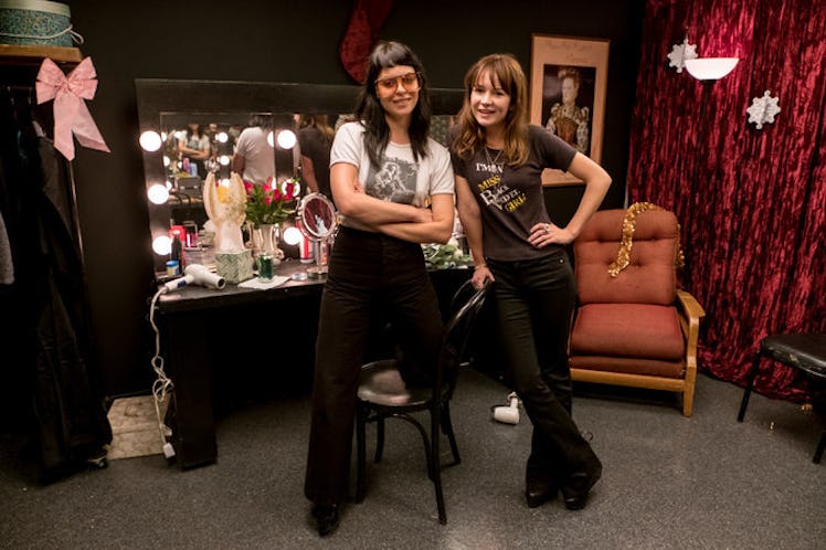 Sophia Amoruso and Britt Robertson posing for a photo