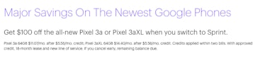 sprint pixel 3a 3a xl google phone deals