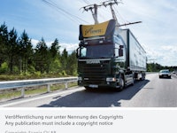 A truck on a Sweden electric highway