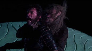 Wolverine and Sabretooth fighting in 'X-Men' (2000).