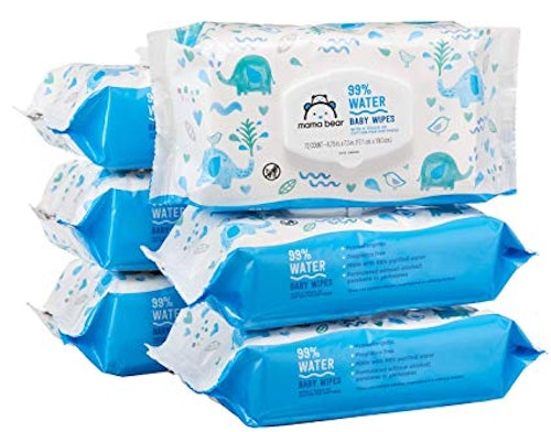 Amazon Brand - Mama Bear 99% Water Baby Wipes - 6 Pack