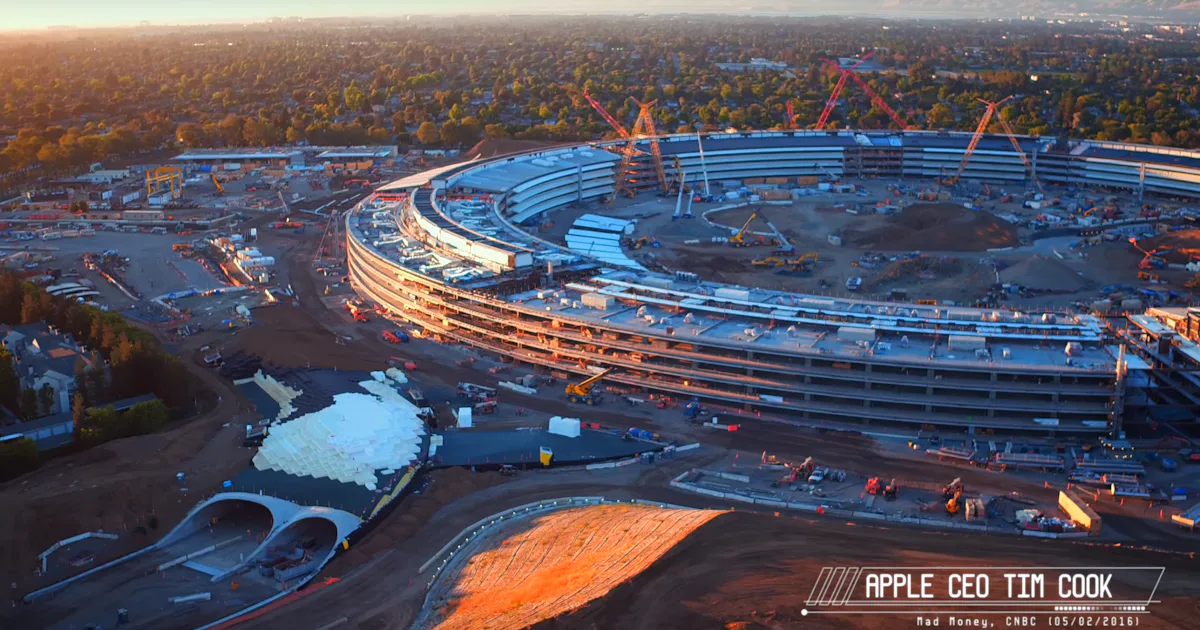 Apple R 4K Drone Footage Shows Apple Campus Construction Progress