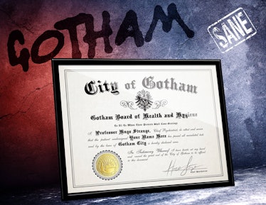 Arkham Asylum Certificate of SANITY w/ YOUR name