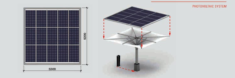 Solar umbrella MDT-tex