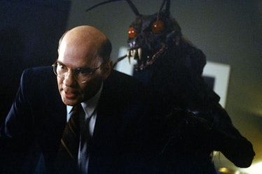 FBI Assistant Director Walter Skinner with a giant bug monster in "The X-Files"