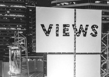 A poster with text "Views" promoting Drake's new album