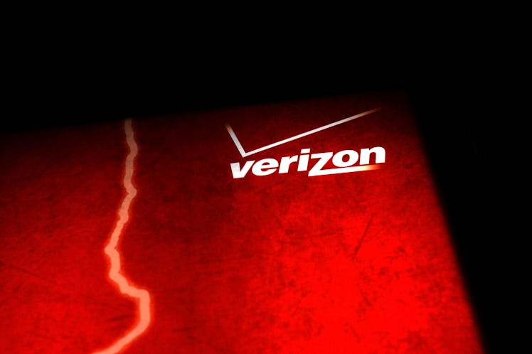 Verizon logo on a red background