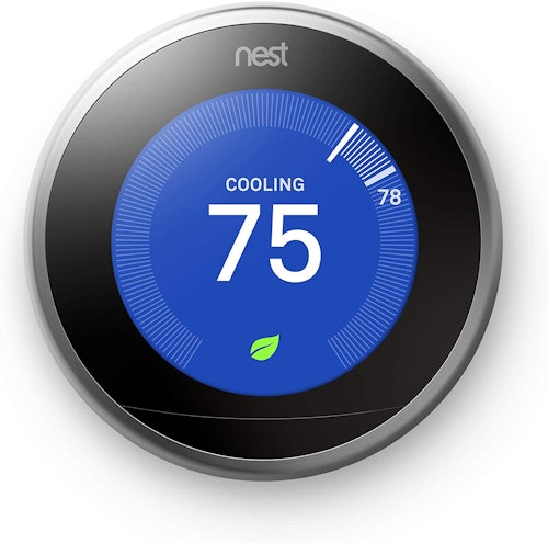 Nest Learning Thermostat, 3rd Gen, Smart Thermostat, Stainless Steel, Works With Alexa