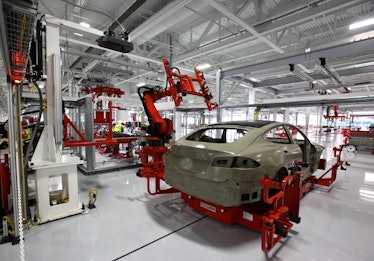 A Model S in production.