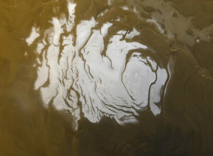 mars south pole ice water