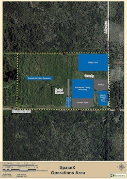 Map detailing the layout of the new facilities