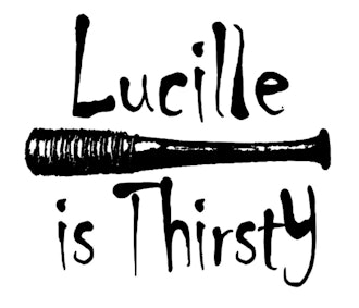 Lucille is Thirsty Negan The Walking Dead Halloween Horror Black Vinyl Decal Bumper Computer Sticker