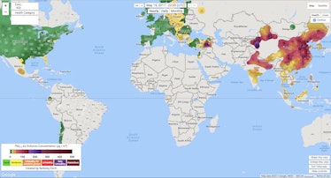 air pollution map berkeley earth PM2.5 world 