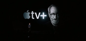 Steven Spielberg during the Apple livestream event on March 25, 2019.