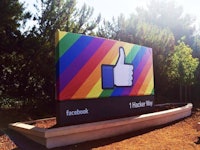 Facebook like poster with LGBT background