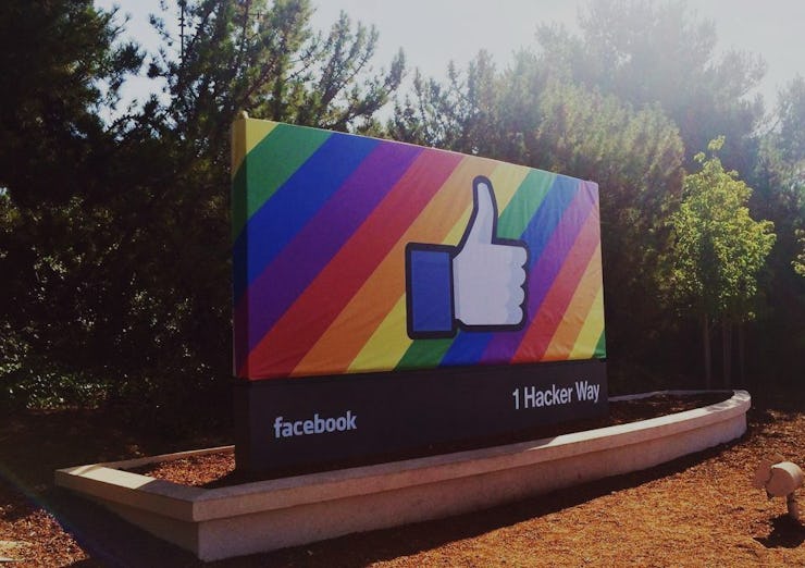 Facebook like poster with LGBT background