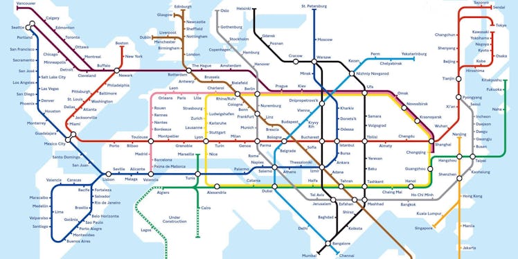 An artist's impression of a global metro network.