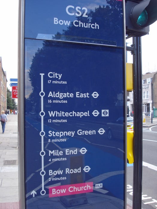 This Cycle Superhighway post even includes symbols that show which points have a tube station.