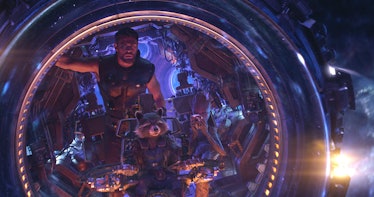 Chris Hemsworth as Thor and Bradley Cooper as Rocket Racoon in 'Avengers: Infinity War'