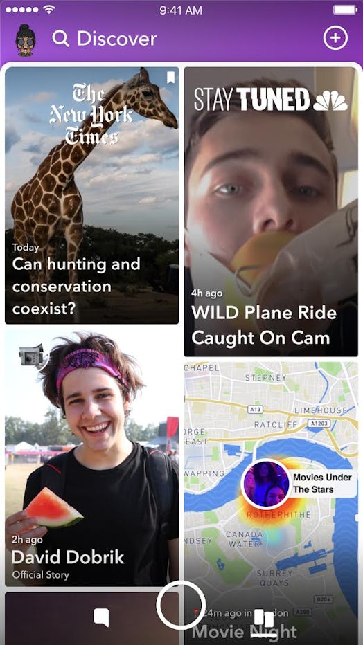 Discover section on Snapchat
