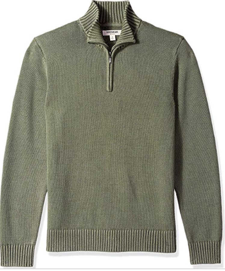 Goodthreads Men's Soft Cotton Quarter Zip Sweater
