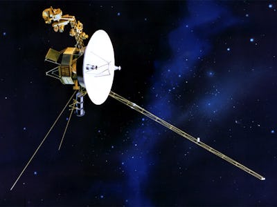 Golden color Voyager 2 crossing into interstellar space