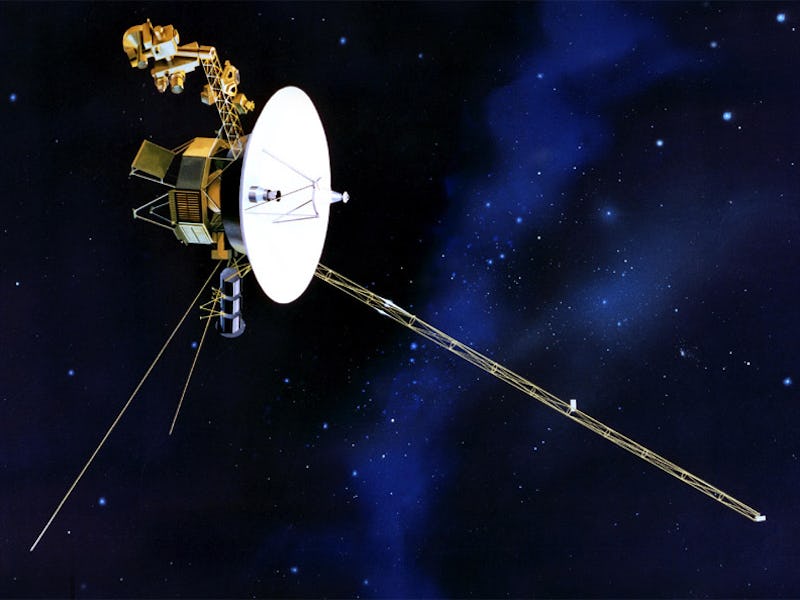 Golden color Voyager 2 crossing into interstellar space