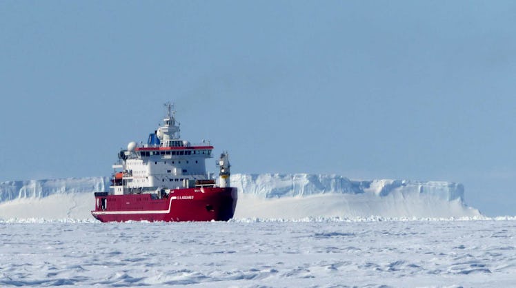 The 'S.A. Agulhas II', the polar research vessel on which Woodall worked during her time in the Wede...