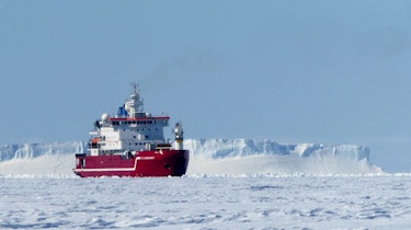 The 'S.A. Agulhas II', the polar research vessel on which Woodall worked during her time in the Wede...