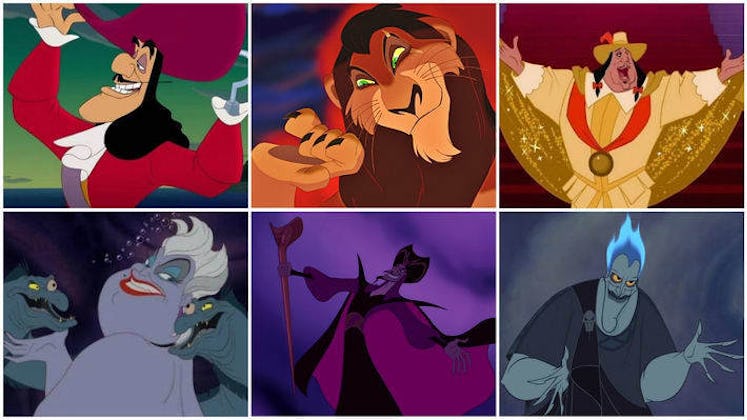 Collage of six Disney villains