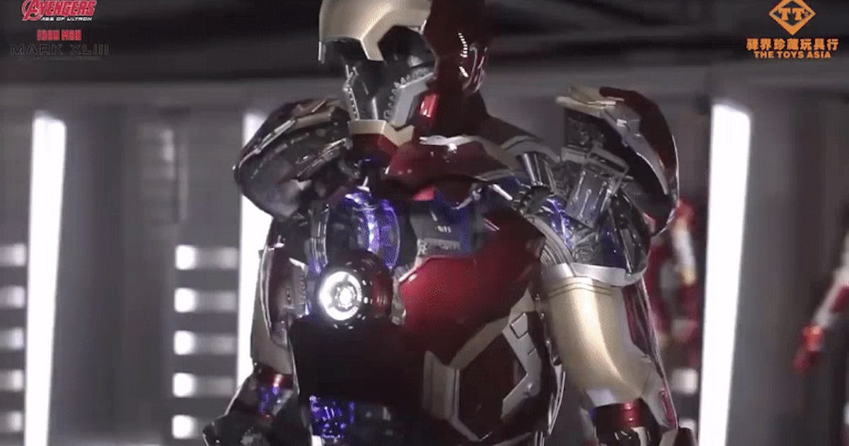 Life Sized Iron Man Suit Has 46 Motors And Costs 365 000 Life Sized Iron Man Suit Has 46 Motors And Costs 365 000