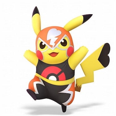 Pikachu goes lucha in *Smash Bros. Ultimate*