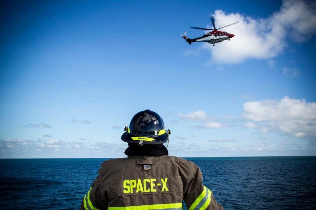 GO Searcher Check Out SpaceX's Upgraded Recovery Vessel's Dress Rehearsal