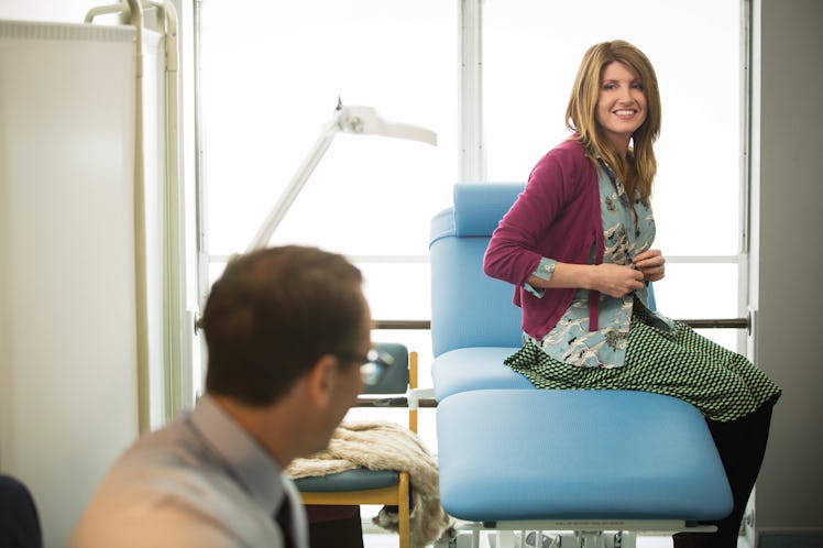 Sharon flirts unsuccessfully with her doctor in 'Catastrophe' Season 3