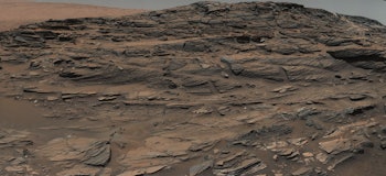 A close-up of Mars' surface where water may once have flowed beneath