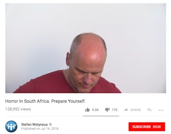 Stefan Molyneux as he appears in a Youtube video on his channel.