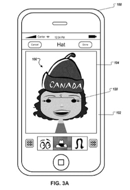 Apple avatar creation patent image showing how the eyes can move.