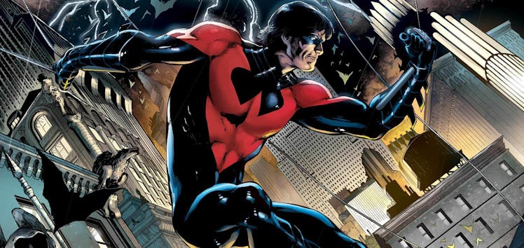 No word on whether Nightwing will wear red and black, or black and blue.