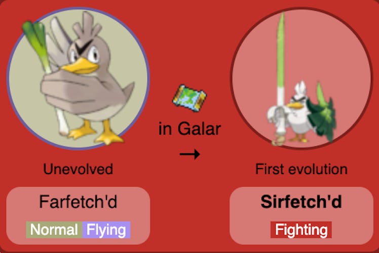 farfetch'd sirfetch'd pokemon evolution