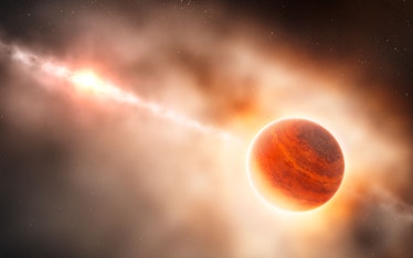 Artist impression of a gas giant forming around the star HD 100546.