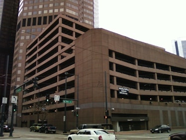 A parking garage in Denver. It sure looks like something!